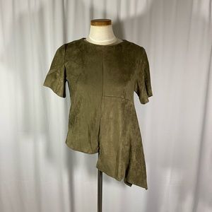 Faux suede top